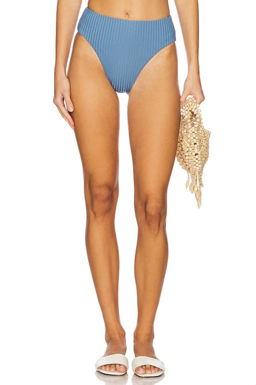 NWT L*Space Savannah Ribbed High Waist Bikini Bottom Baltic L